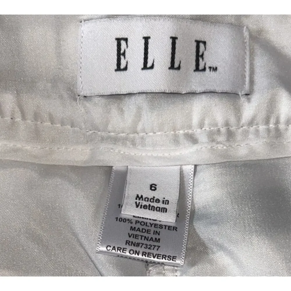 ELLE Black & White Striped Lined Knit Shorts Women's Size 6
